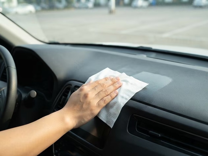 Dashboard wipes cleaning a car interior Dashboard and Interior Cleaning