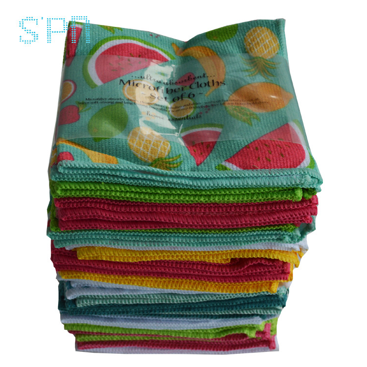 High Quality Printed Microfiber Kitchen Cleaning Dish Drying Cloth