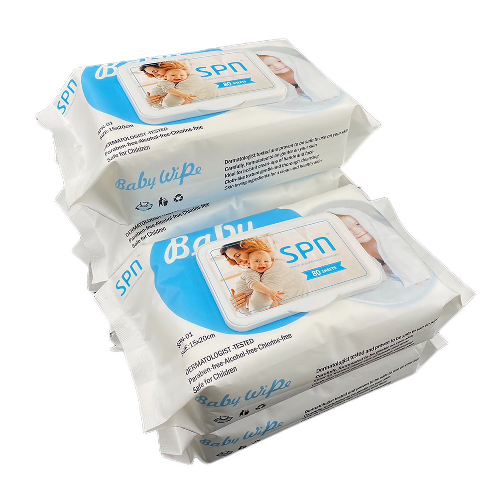  OEM Natural Unscented 99.9% Pure Water Baby Wipes 80pcs Big Pack